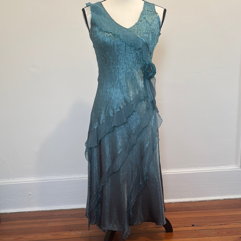 Komarov Teal Sleeveless Dress